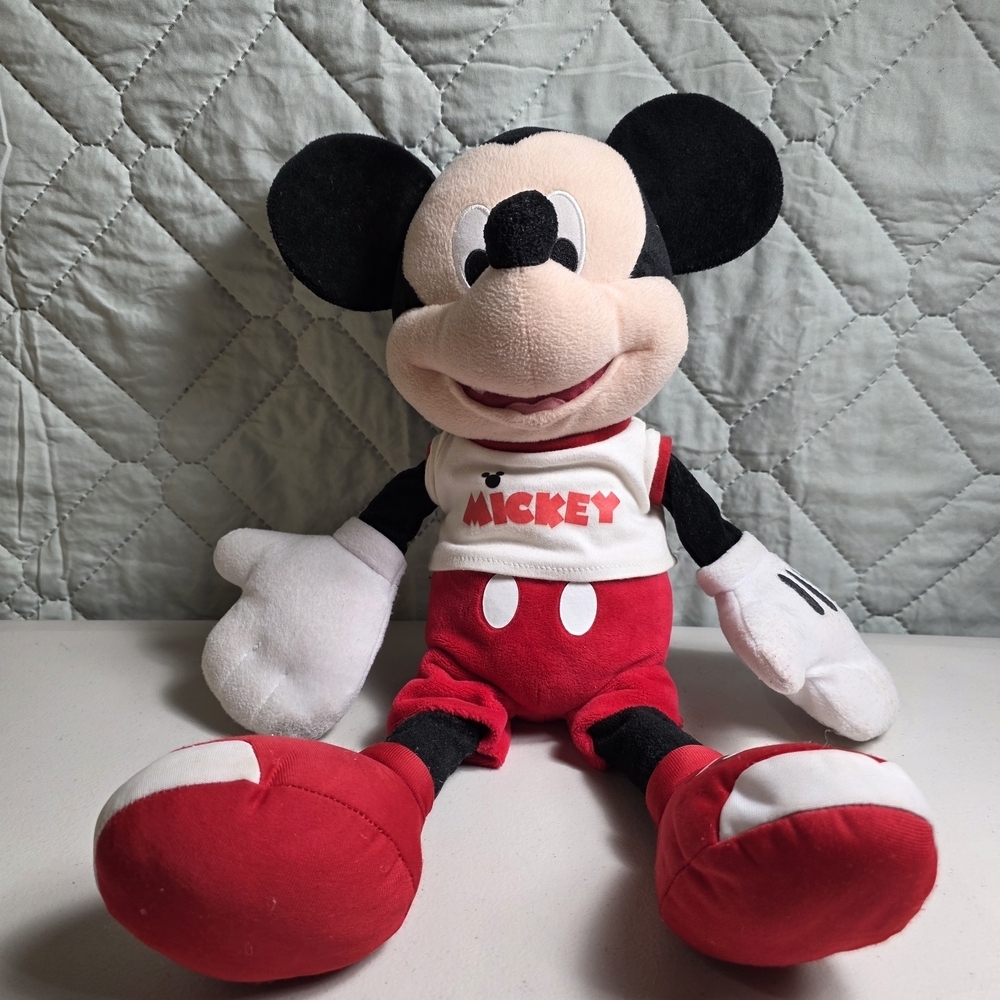 Disney Mickey Mouse Plush 22 inches White T-shirt Toy  Parks Stuffed Animal
